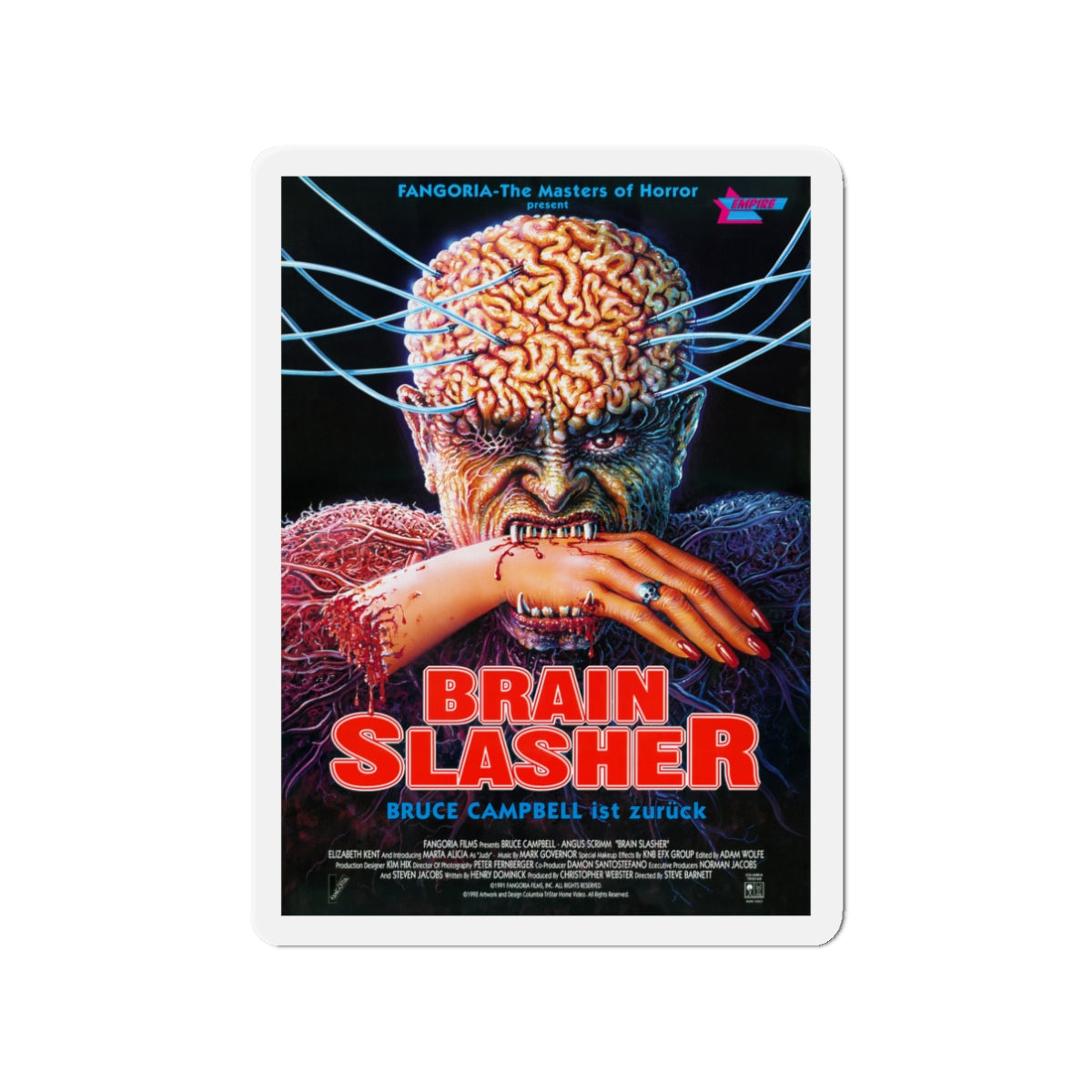 BRAINSLASHER (MINDWARP) 1992 Movie Poster - Die-Cut Magnet-3" x 3"-The Sticker Space