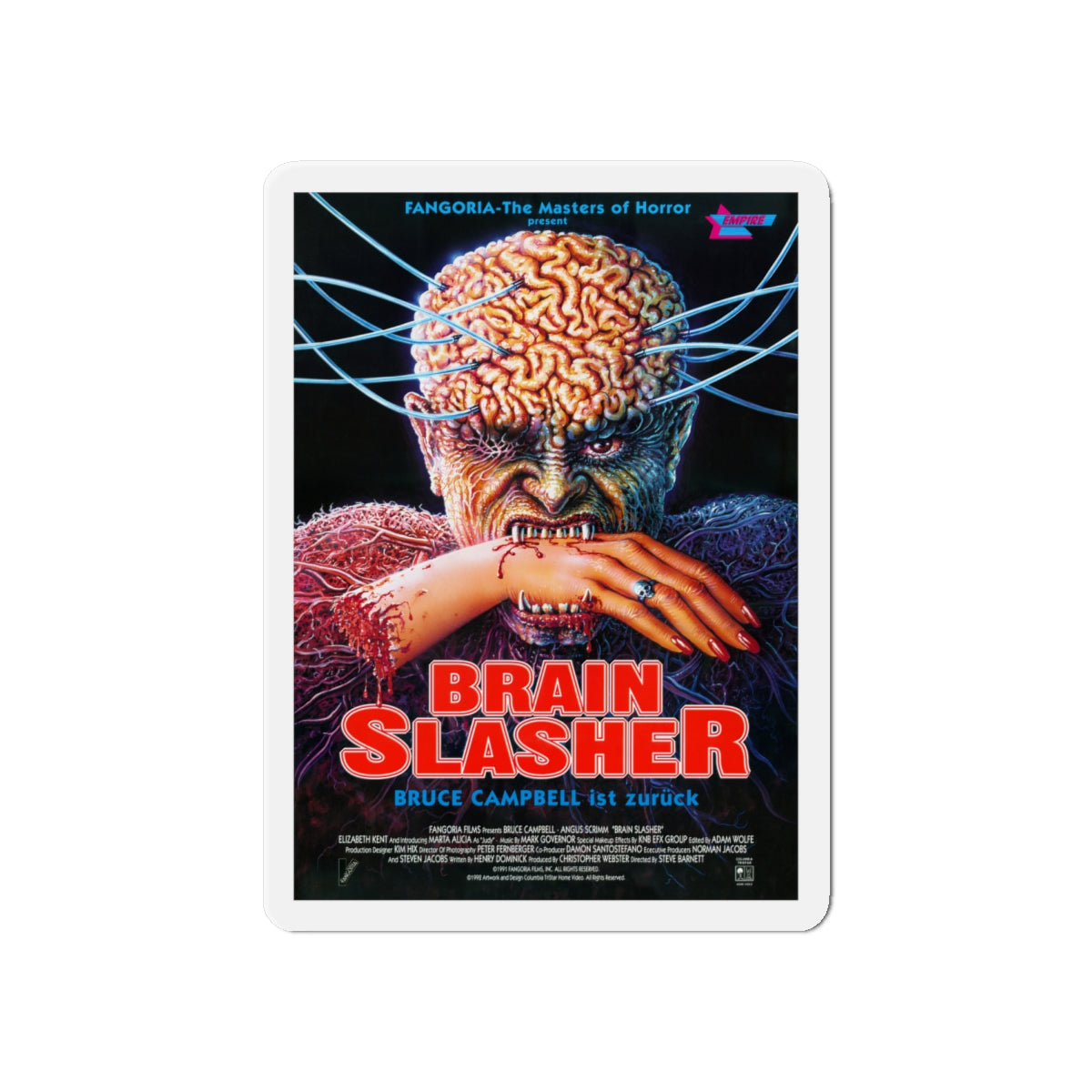 BRAINSLASHER (MINDWARP) 1992 Movie Poster - Die-Cut Magnet-6 × 6"-The Sticker Space