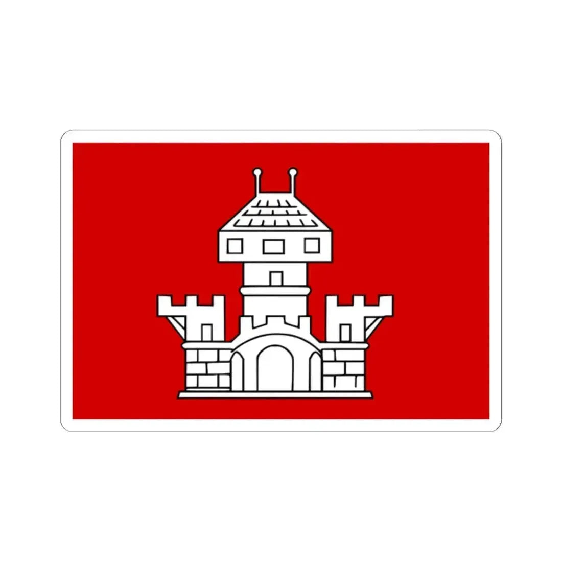 Braives vlag (Belgium) STICKER Vinyl Kiss-Cut Decal 2 Inch White - The Sticker Space