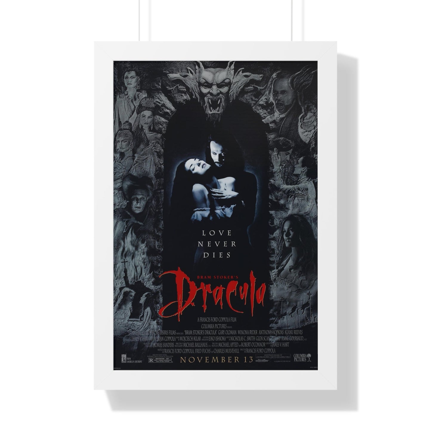 BRAM STOKERS DRACULA 1992 - Framed Movie Poster-16″ x 24″-The Sticker Space