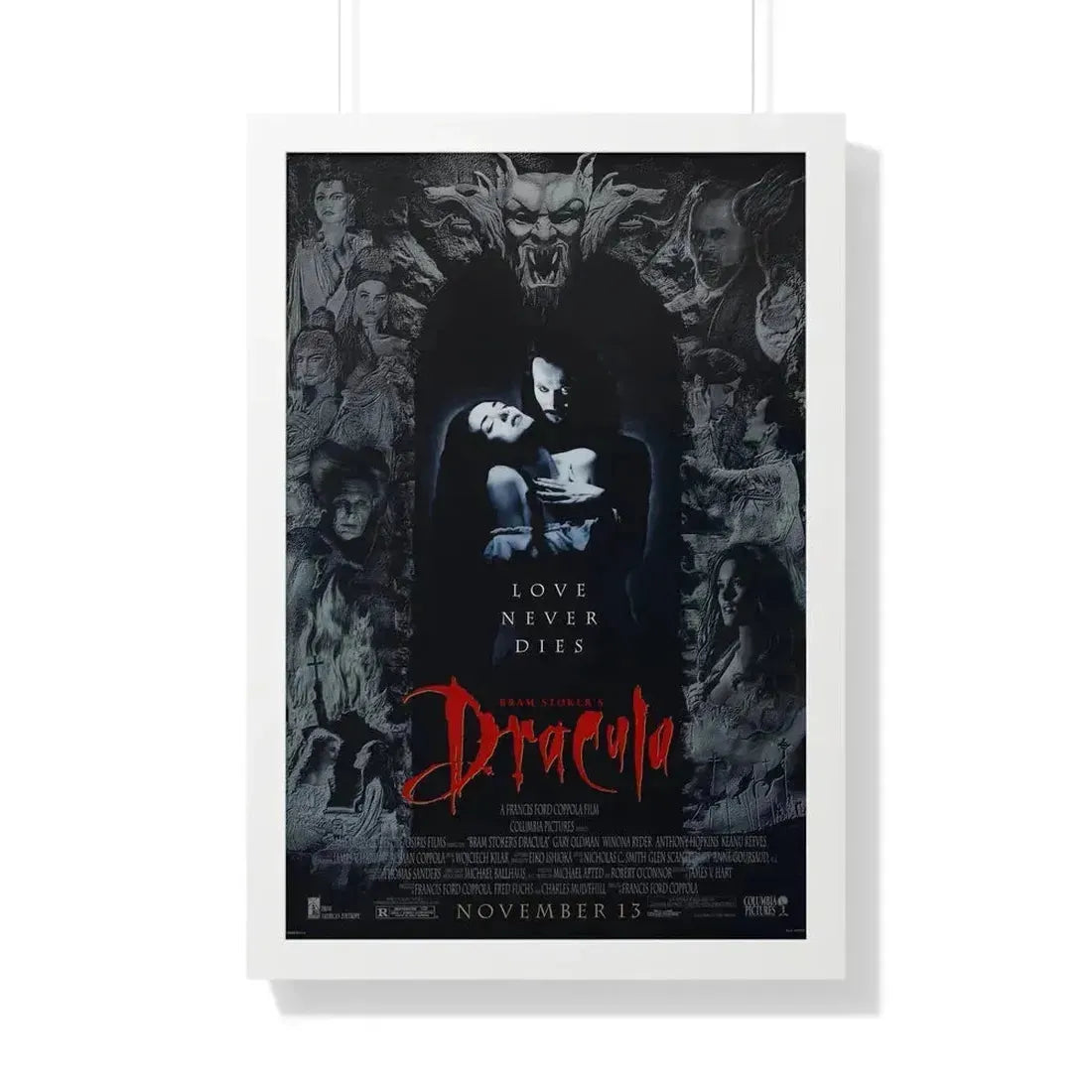 BRAM STOKERS DRACULA 1992 - Framed Movie Poster 20" x 30" White - The Sticker Space
