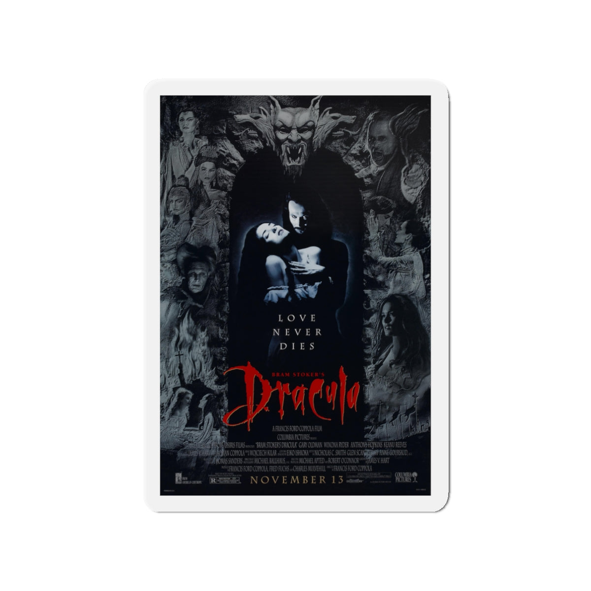 BRAM STOKERS DRACULA 1992 Movie Poster - Die-Cut Magnet-3" x 3"-The Sticker Space