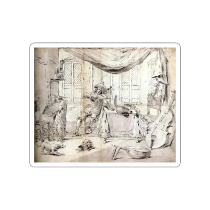 BRAMER, Leonaert - Graphics - Musicians in an Interior (Artwork) STICKER Vinyl Die-Cut Decal - The Sticker Space