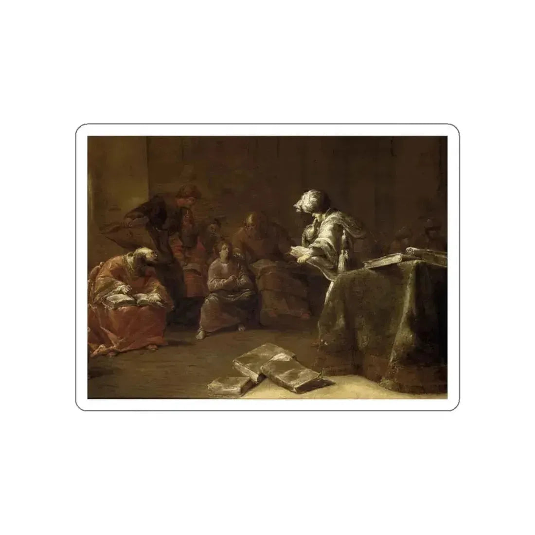 BRAMER, Leonaert - Paintings - Christ among the Doctors2 (Artwork) STICKER Vinyl Die-Cut Decal White Die-Cut 2 Inch - The Sticker Space
