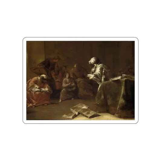 BRAMER, Leonaert - Paintings - Christ among the Doctors2 (Artwork) STICKER Vinyl Die-Cut Decal White Die-Cut 2 Inch - The Sticker Space