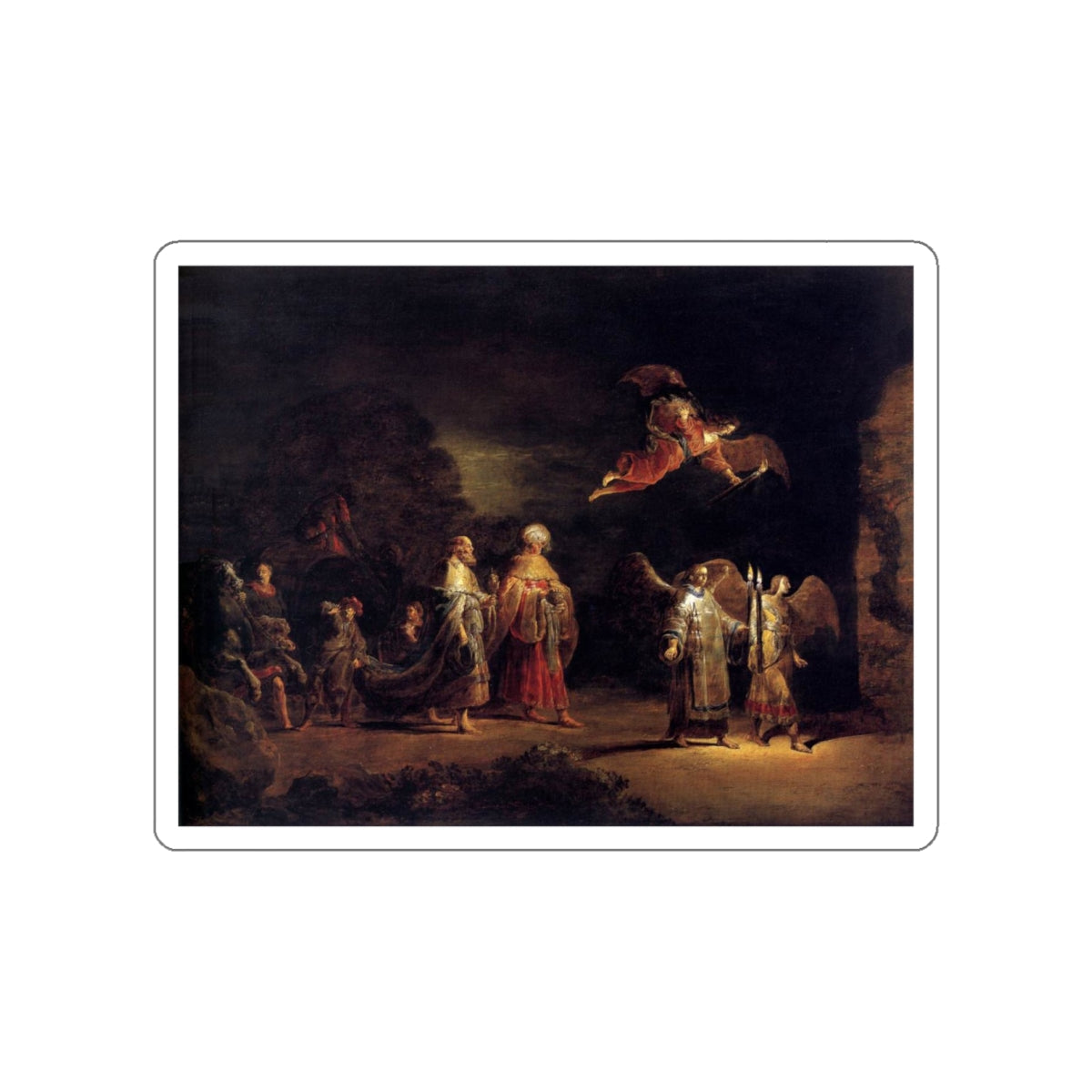 BRAMER, Leonaert - Paintings - Journey of the Three Magi to Bethlehem (Artwork) STICKER Vinyl Die-Cut Decal-White-The Sticker Space