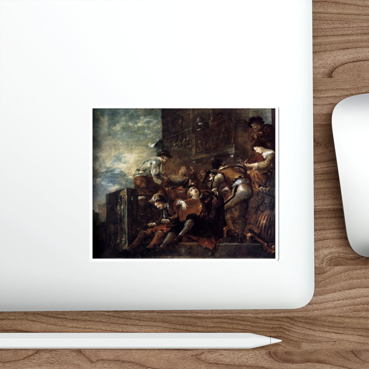 BRAMER, Leonaert - Paintings - Musicians on a Terrace (Artwork) STICKER Vinyl Die-Cut Decal-The Sticker Space