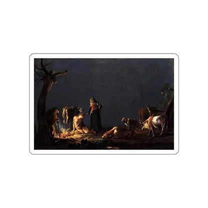 BRAMER, Leonaert - Paintings - Peasants by a Fire (Artwork) STICKER Vinyl Die-Cut Decal - The Sticker Space
