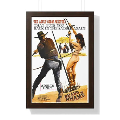 BRAND OF SHAME 1968 - Framed Movie Poster 16″ x 24″ Walnut - The Sticker Space