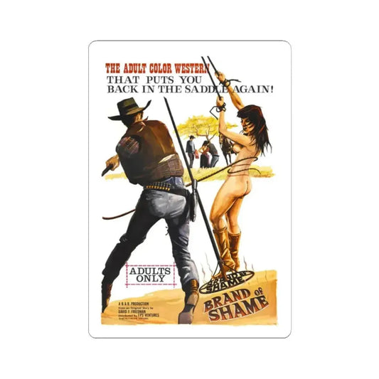 BRAND OF SHAME 1968 Movie Poster - STICKER Vinyl Kiss-Cut Decal 2 Inch White - The Sticker Space