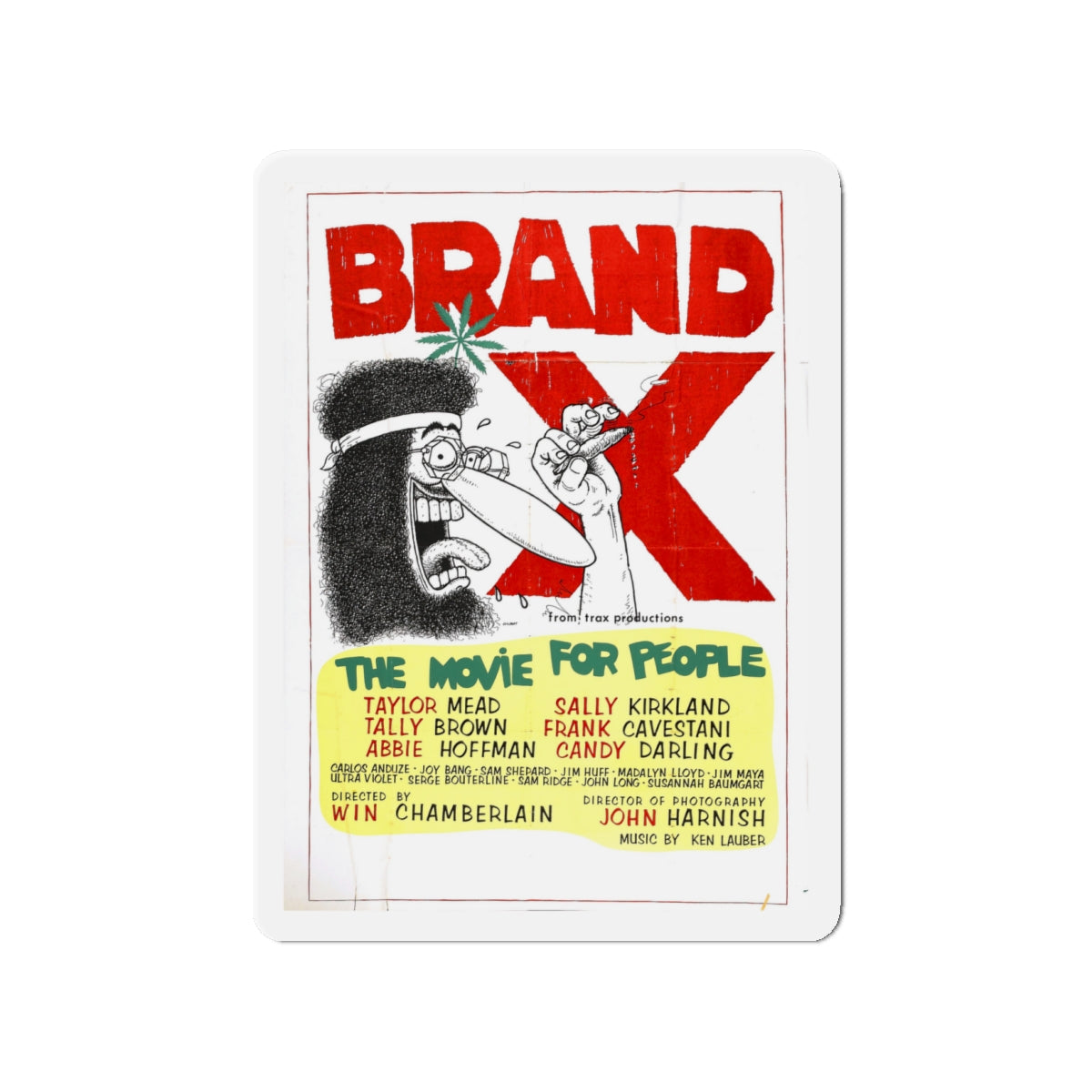 BRAND X 1970 Movie Poster - Die-Cut Magnet-4" x 4"-The Sticker Space