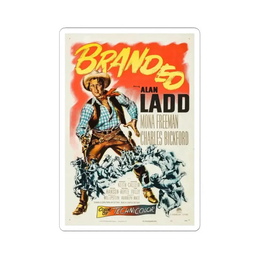 Branded 1950 Movie Poster - STICKER Vinyl Kiss-Cut Decal 2 Inch White - The Sticker Space