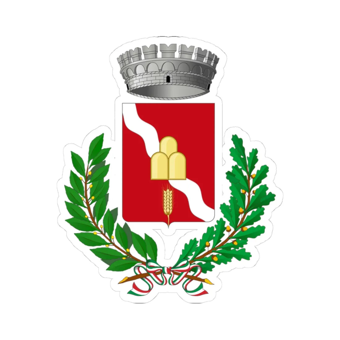 Brandico-Stemma (Italy) (Coat of Arms) STICKER Vinyl Kiss-Cut Decal 3 Inch White - The Sticker Space