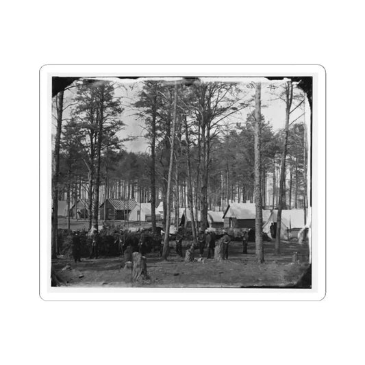 Brandy Station, Va. Camp at Army of the Potomac Headquarters; Zouaves in Foreground (U.S. Civil War) STICKER Vinyl Kiss-Cut Decal 2 Inch White - The Sticker Space