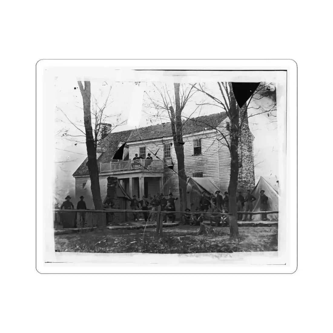 Brandy Station, Va. Headquarters of Ordnance Officers and Quartermaster, 3D Division, Cavalry Corps (U.S. Civil War) STICKER Vinyl Kiss-Cut Decal 4 Inch White - The Sticker Space