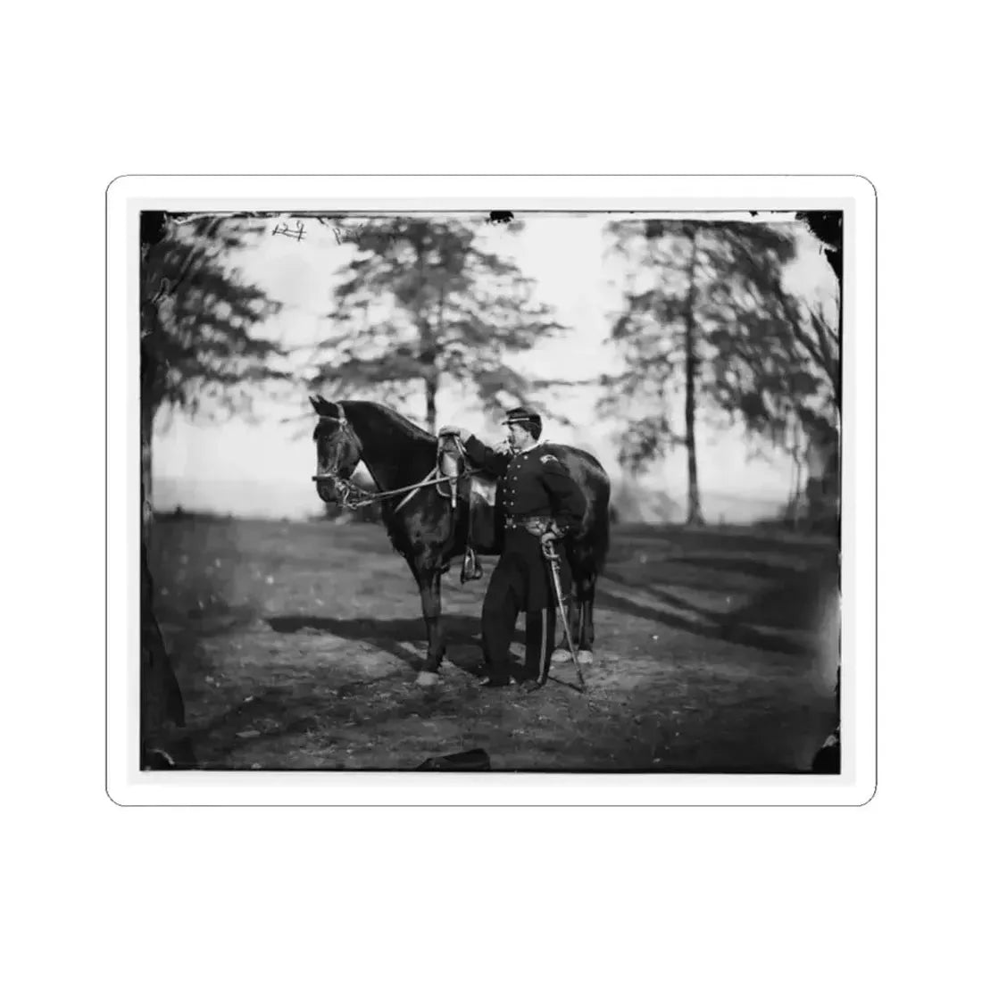 Brandy Station, Va. Lt. Col. Orson H. Hart, A.A.G. Of 3D Corps, and Horse (U.S. Civil War) STICKER Vinyl Kiss-Cut Decal 2 Inch White - The Sticker Space