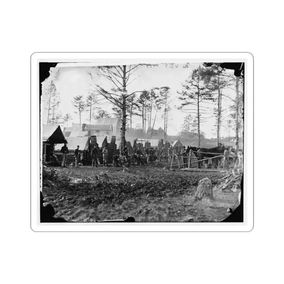 Brandy Station, Va., Vicinity. Camp of 18Th Pennsylvania Cavalry, 3D Division, Cavalry Corps (U.S. Civil War) STICKER Vinyl Kiss-Cut Decal 4 Inch White - The Sticker Space