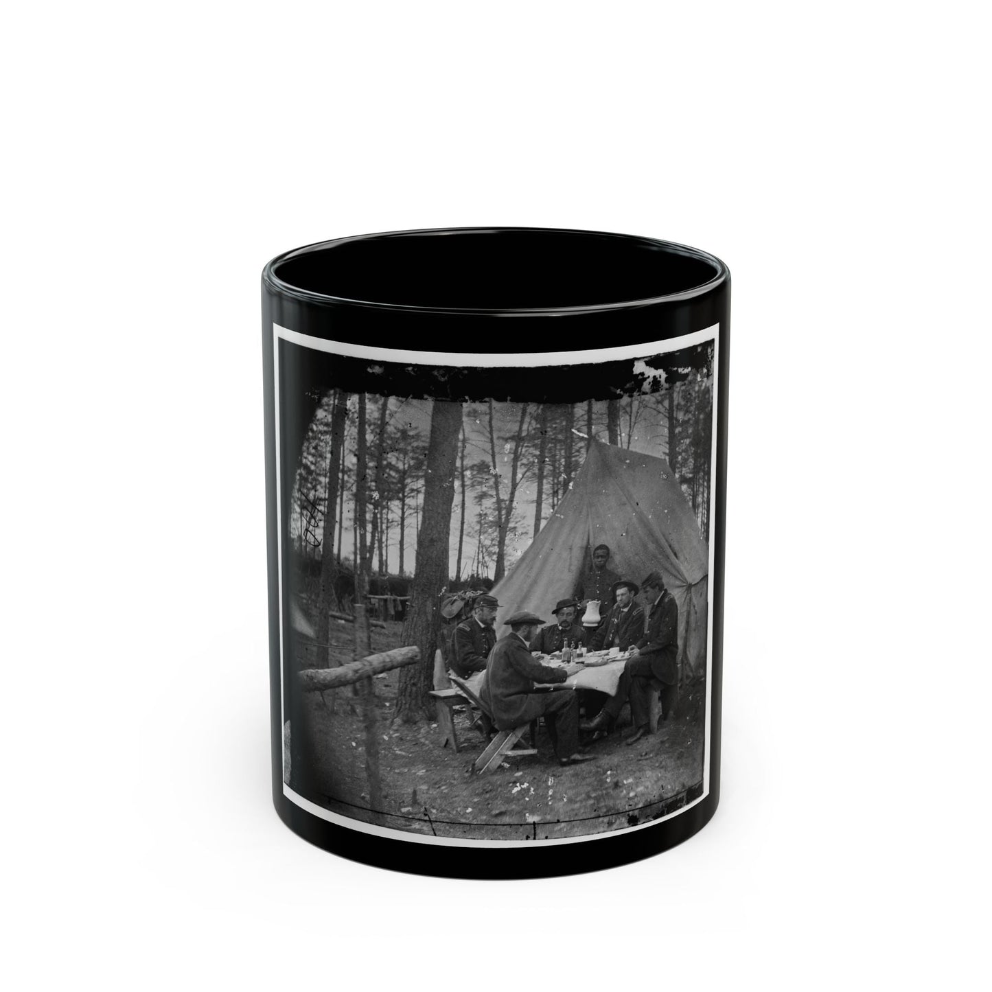 Brandy Station, Va. Dinner Party Outside Tent, Army Of The Potomac Headquarters (U.S. Civil War) Black Coffee Mug