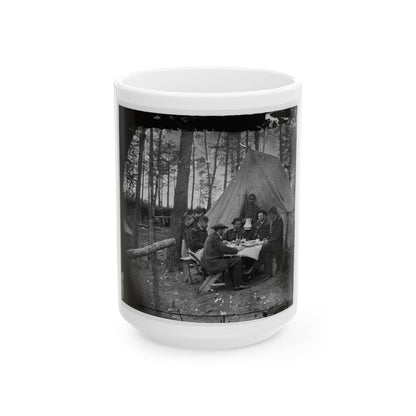 Brandy Station, Va. Dinner Party Outside Tent, Army Of The Potomac Headquarters (U.S. Civil War) White Coffee Mug