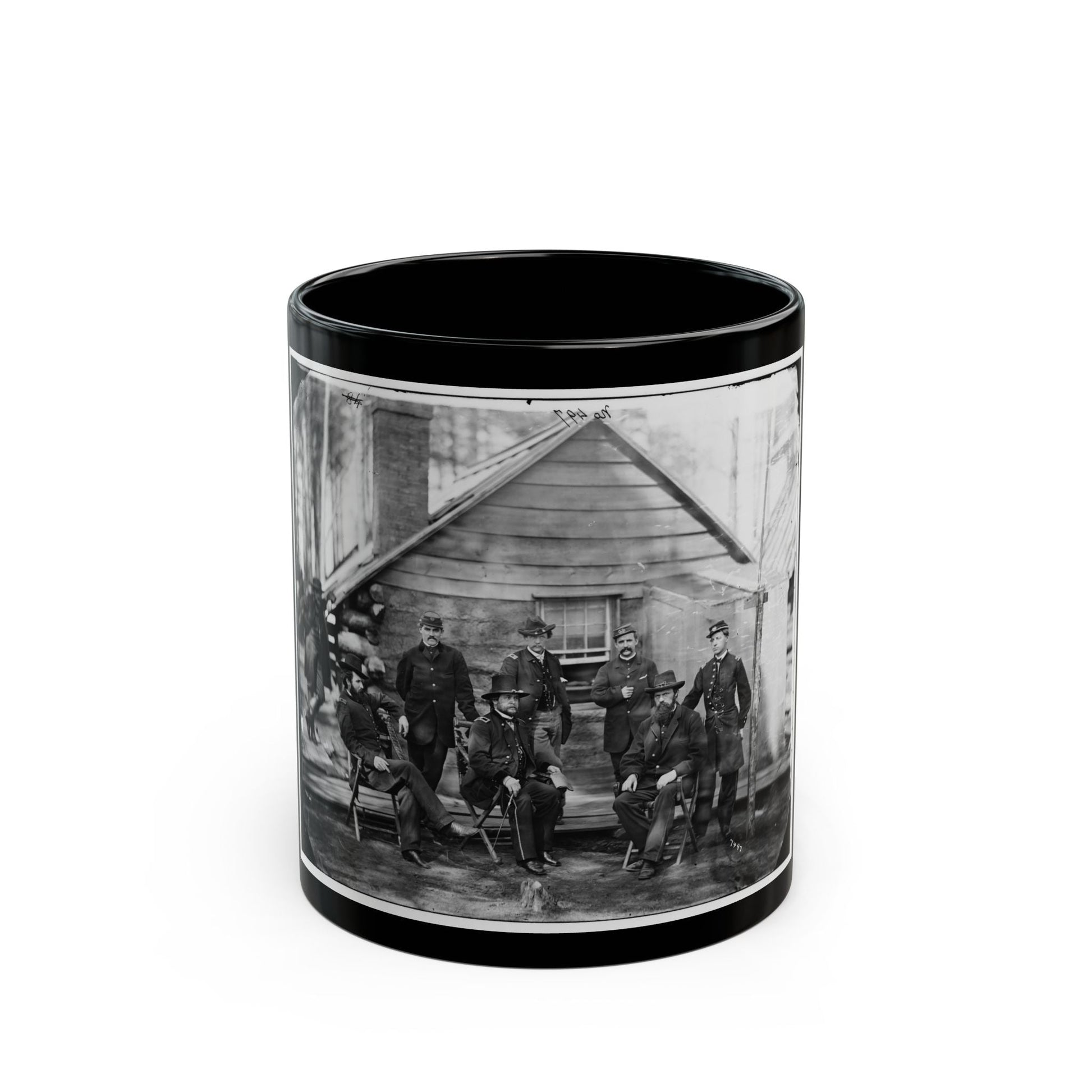 Brandy Station, Va. Gen. Rufus Ingalls And Staff, Chief Quartermaster, And Officers, Army Of The Potomac Headquarters (U.S. Civil War) Black Coffee Mug-11oz-The Sticker Space