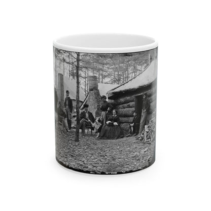 Brandy Station, Va. Officers And A Lady At Headquarters Of 1st Brigade, Horse Artillery (U.S. Civil War) White Coffee Mug