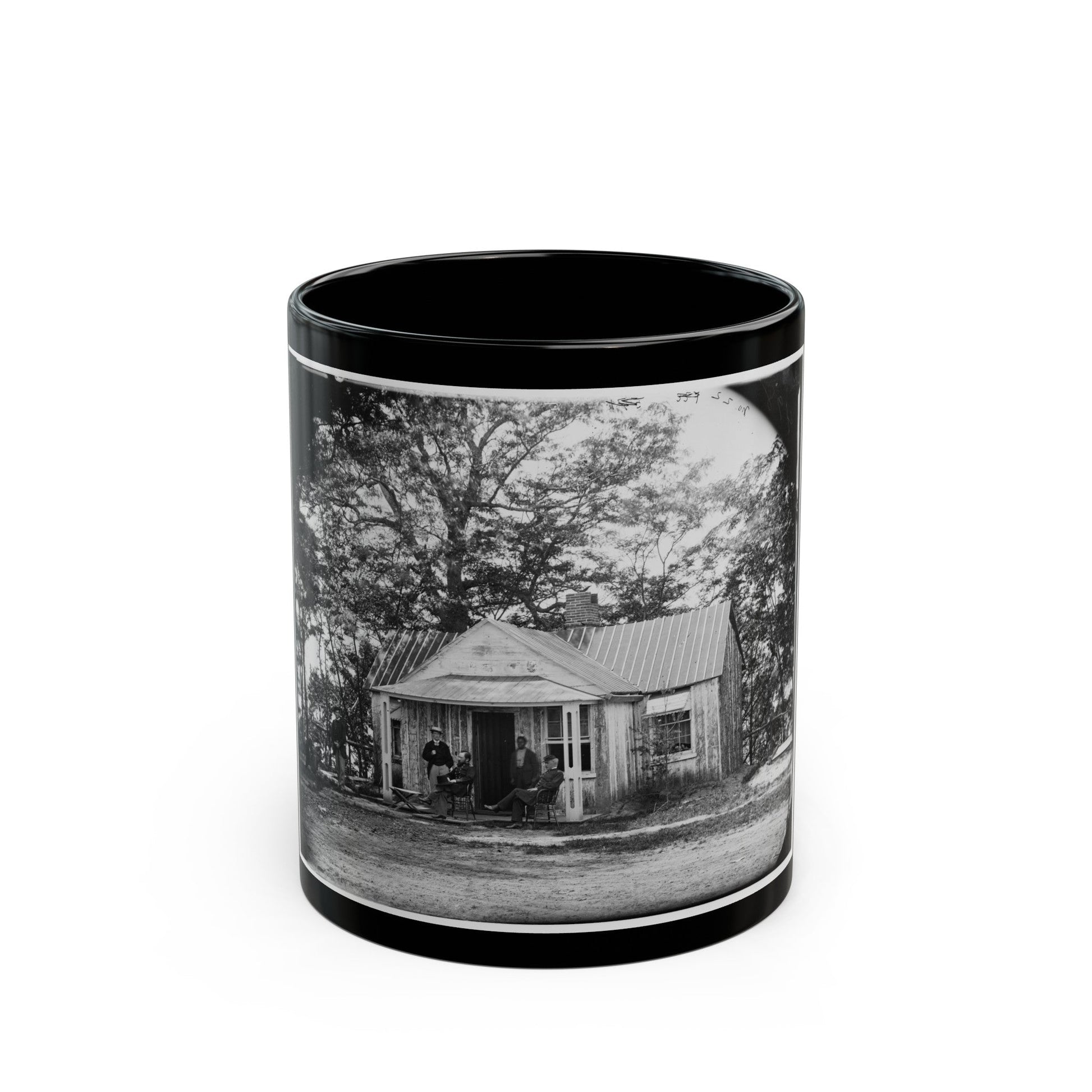 Brandy Station, Virginia . Officers' Quarters (U.S. Civil War) Black Coffee Mug-11oz-The Sticker Space