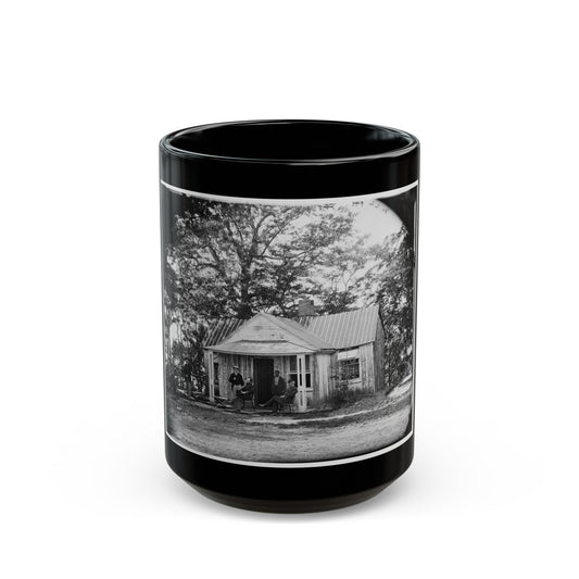 Brandy Station, Virginia . Officers' Quarters (U.S. Civil War) Black Coffee Mug-15oz-The Sticker Space