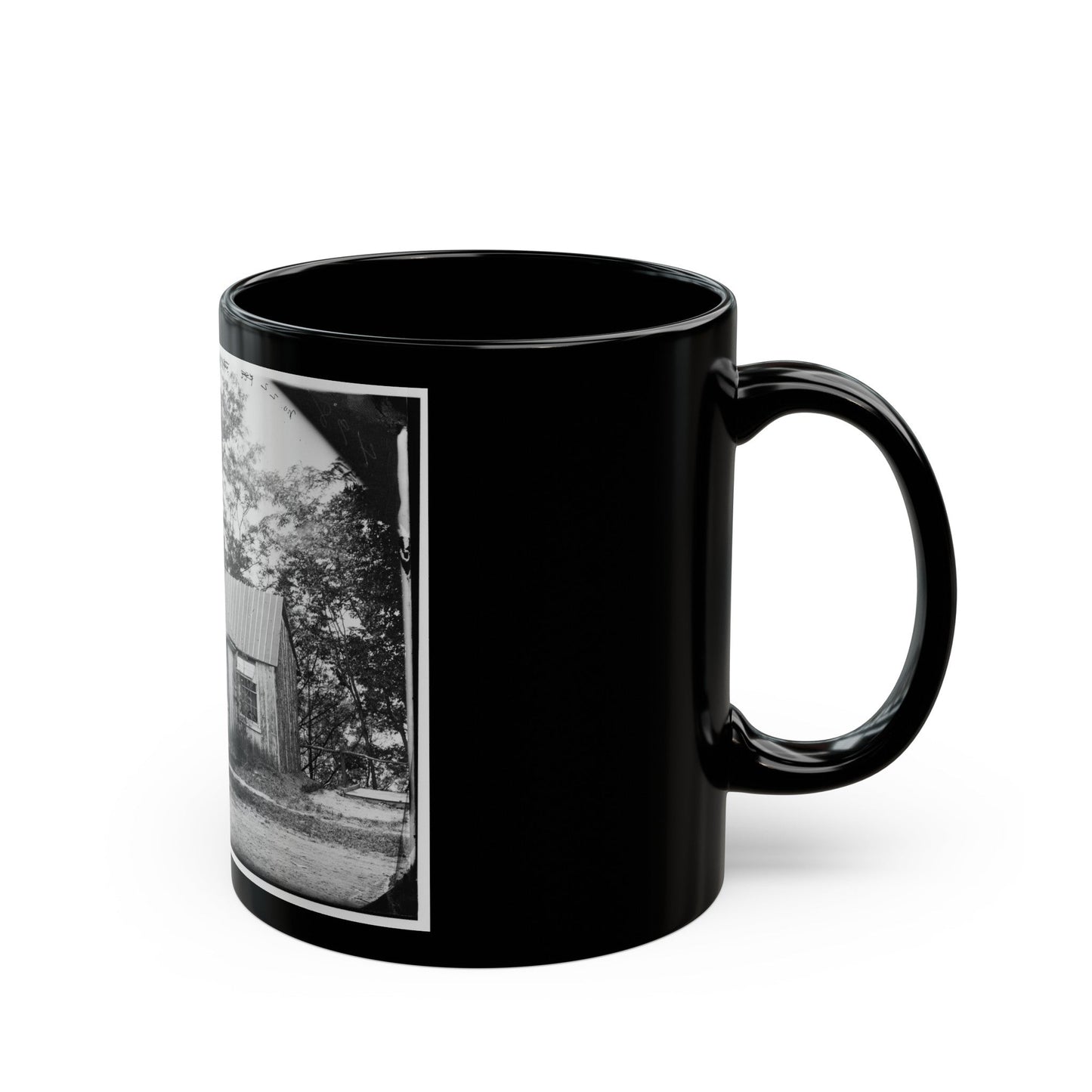 Brandy Station, Virginia . Officers' Quarters (U.S. Civil War) Black Coffee Mug-The Sticker Space