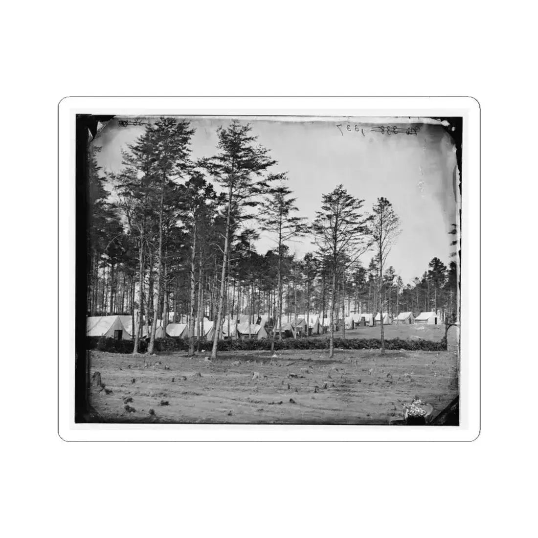 Brandy Station, Virginia. Headquarters, Army of the Potomac. Eastern Half of the Camp (U.S. Civil War) STICKER Vinyl Kiss-Cut Decal 4 Inch White - The Sticker Space