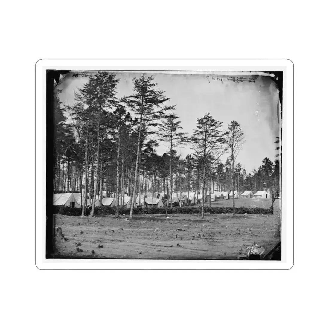 Brandy Station, Virginia. Headquarters, Army of the Potomac. Eastern Half of the Camp (U.S. Civil War) STICKER Vinyl Kiss-Cut Decal 6 Inch White - The Sticker Space