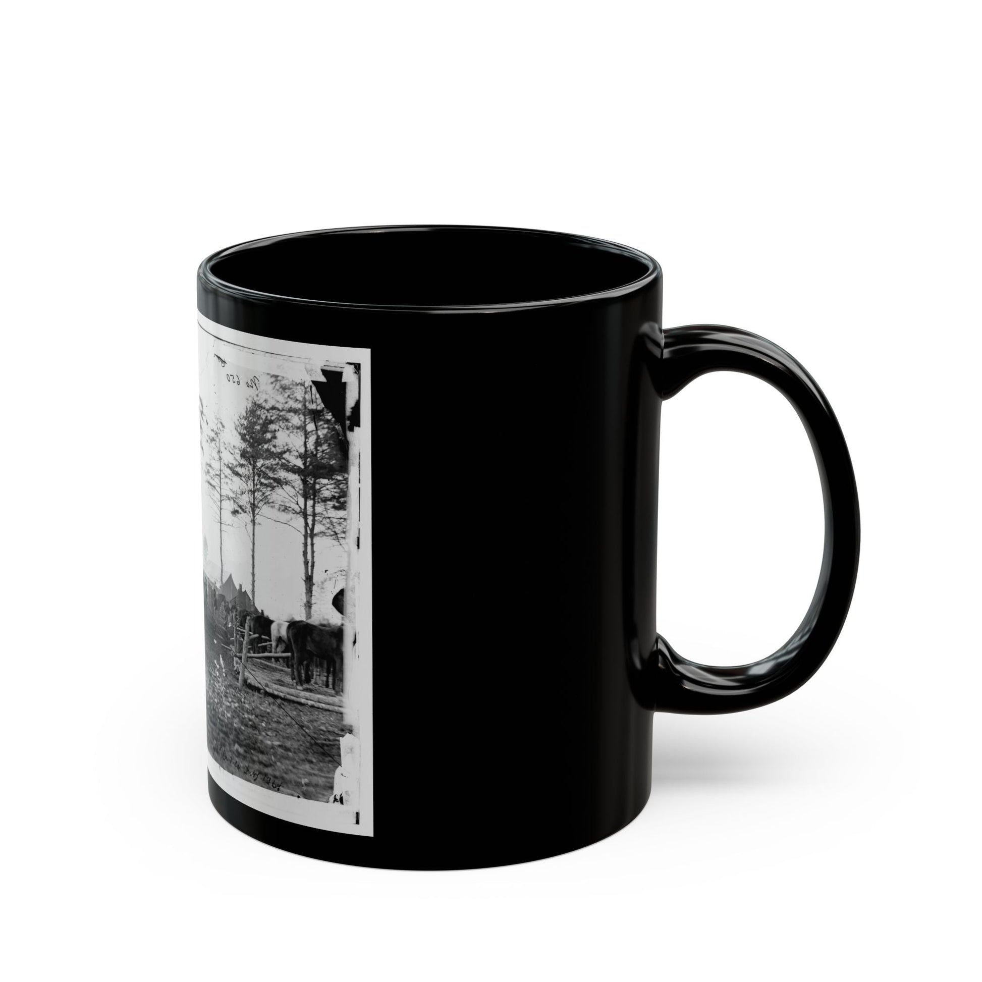 Brandy Station, Virginia (Vicinity). Camp Of The 18th Pennsylvania Cavalry (U.S. Civil War) Black Coffee Mug-The Sticker Space