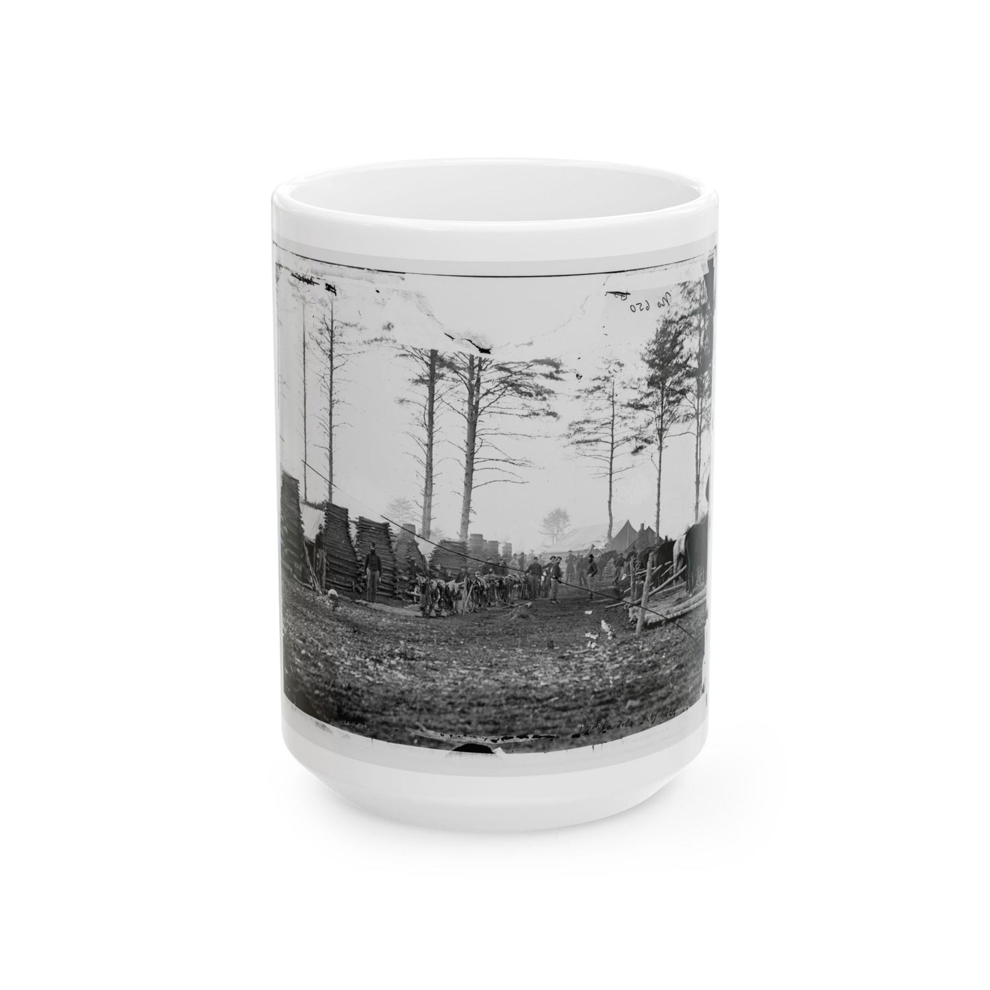 Brandy Station, Virginia (Vicinity). Camp Of The 18th Pennsylvania Cavalry (U.S. Civil War) White Coffee Mug-15oz-The Sticker Space