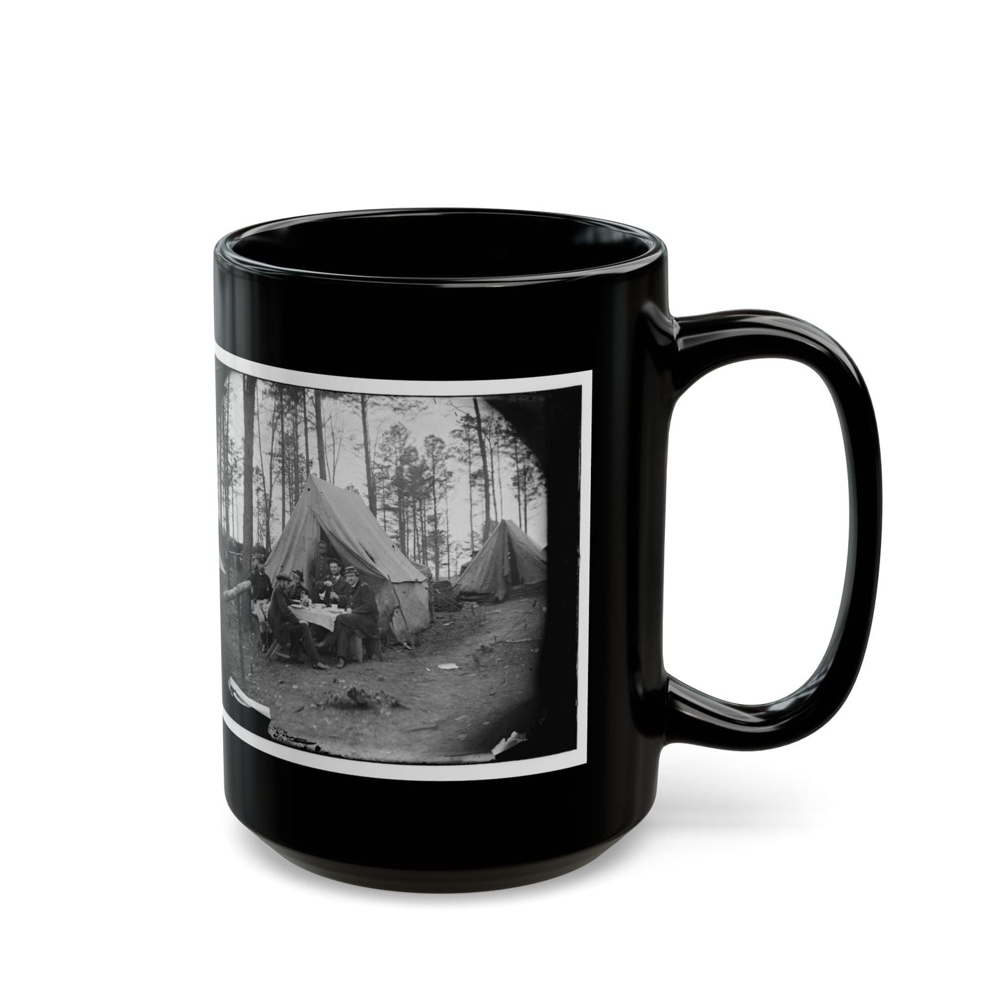 Brandy Station, Virginia. A Breakfast Party At Headquarters. Army Of The Potomac (U.S. Civil War) Black Coffee Mug