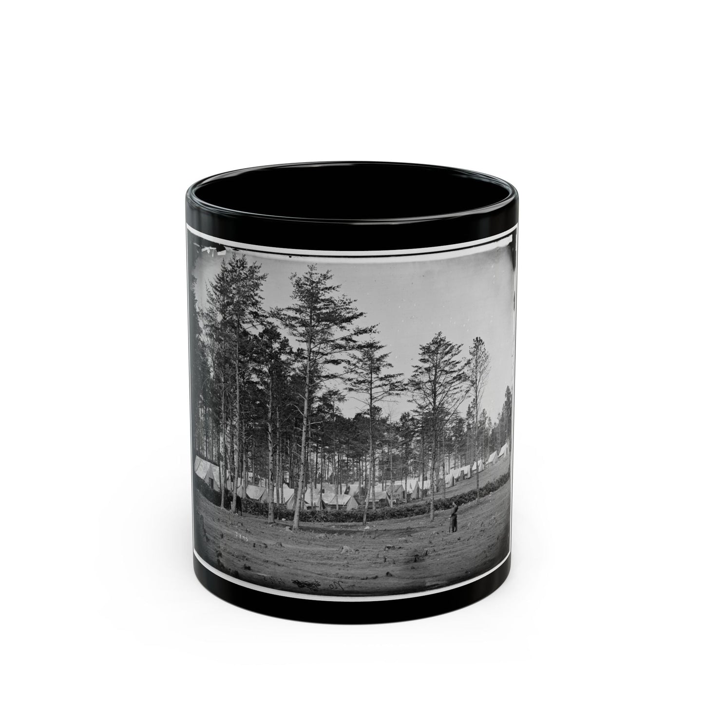 Brandy Station, Virginia. Camp At Headquarters, Army Of The Potomac (U.S. Civil War) Black Coffee Mug-11oz-The Sticker Space