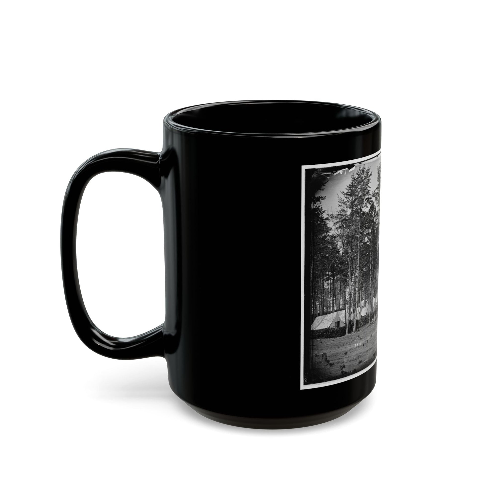 Brandy Station, Virginia. Camp At Headquarters, Army Of The Potomac (U.S. Civil War) Black Coffee Mug-The Sticker Space