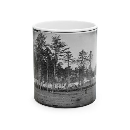 Brandy Station, Virginia. Camp At Headquarters, Army Of The Potomac (U.S. Civil War) White Coffee Mug-11oz-The Sticker Space