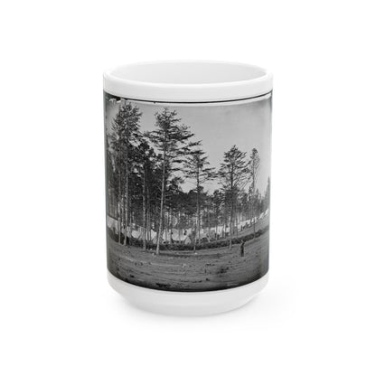 Brandy Station, Virginia. Camp At Headquarters, Army Of The Potomac (U.S. Civil War) White Coffee Mug-15oz-The Sticker Space