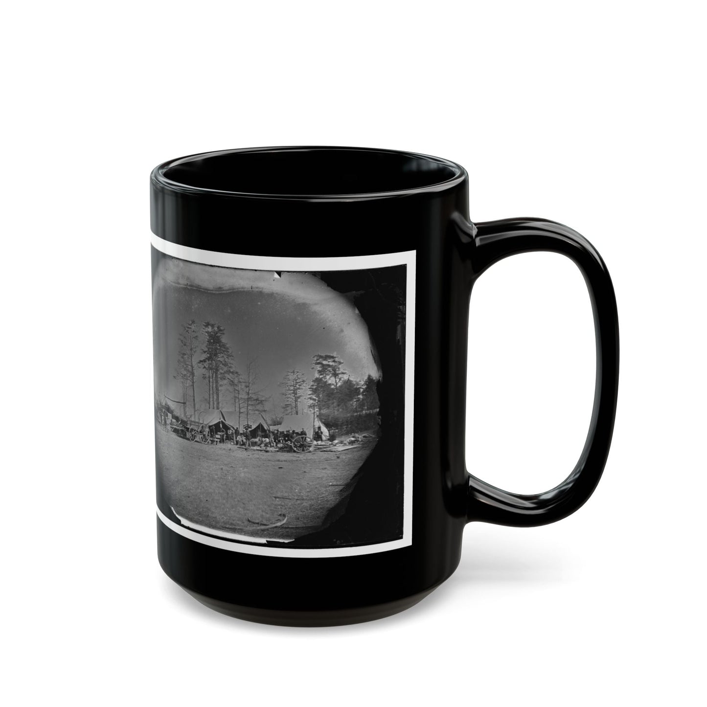 Brandy Station, Virginia. Carpenter, Wheelwright And Harness Shops. Headquarters, Army Of The Potomac (U.S. Civil War) Black Coffee Mug