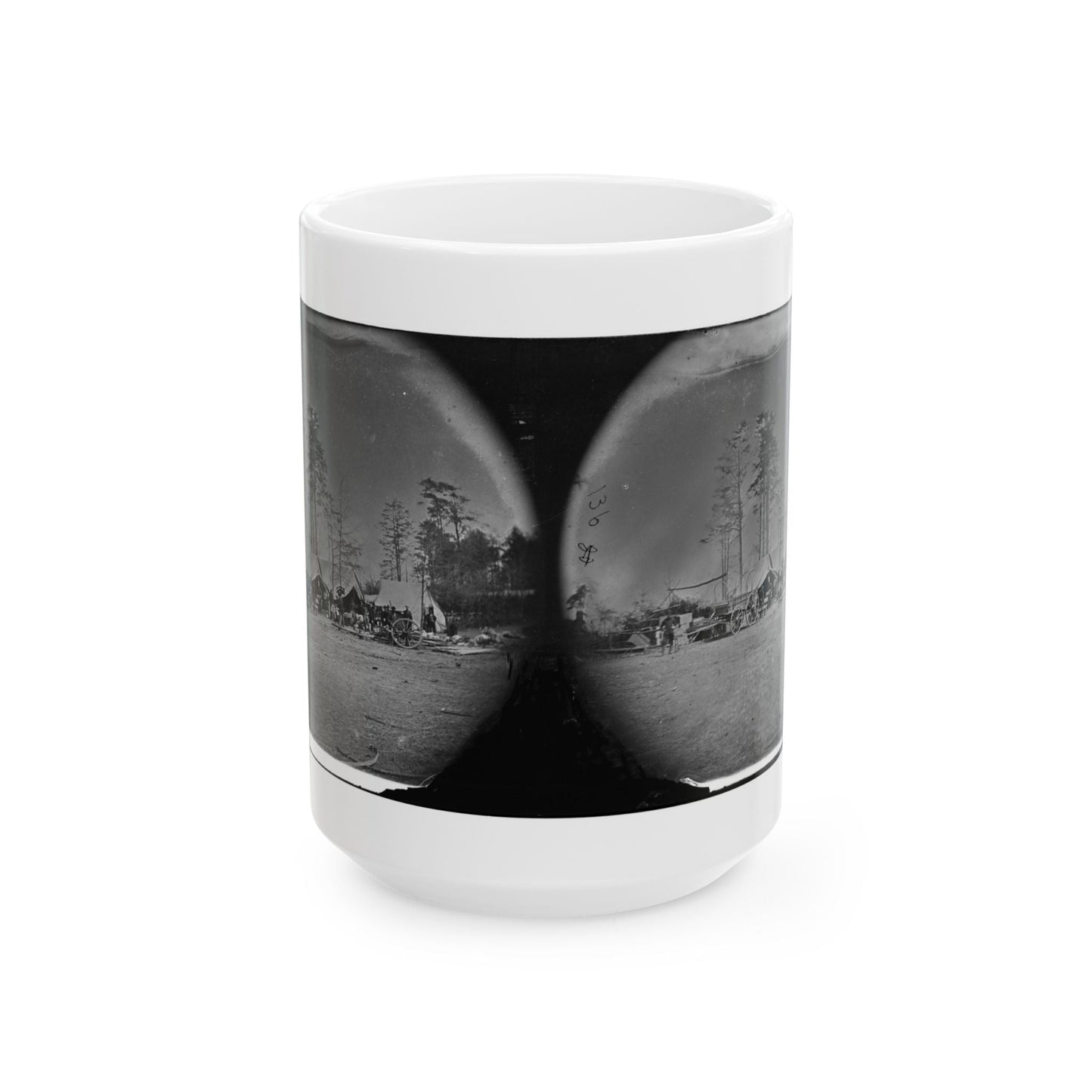 Brandy Station, Virginia. Carpenter, Wheelwright And Harness Shops. Headquarters, Army Of The Potomac (U.S. Civil War) White Coffee Mug