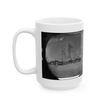 Brandy Station, Virginia. Carpenter, Wheelwright And Harness Shops. Headquarters, Army Of The Potomac (U.S. Civil War) White Coffee Mug