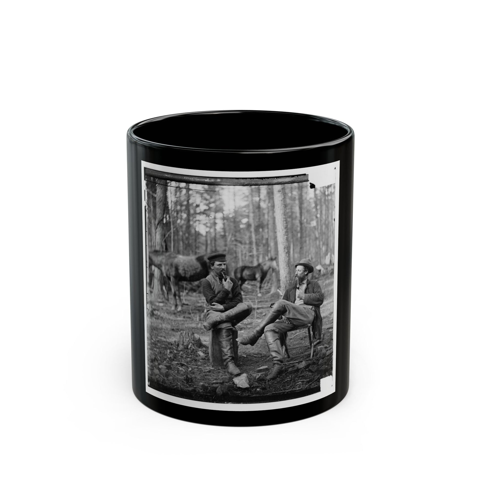 Brandy Station, Virginia. Discussing The Probilities ( ) Of The Next Move (U.S. Civil War) Black Coffee Mug-11oz-The Sticker Space