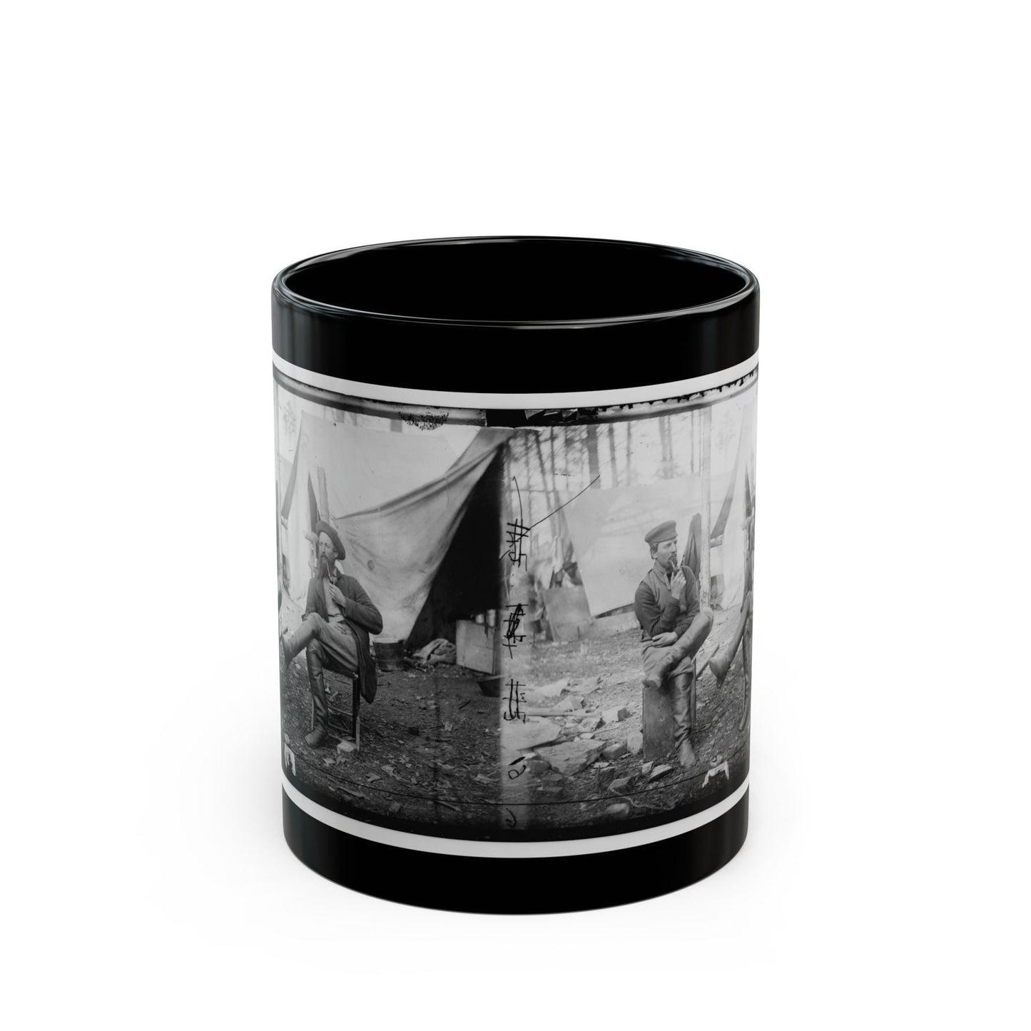 Brandy Station, Virginia. Discussing The Probilities Of The Next Move (U.S. Civil War) Black Coffee Mug-11oz-The Sticker Space