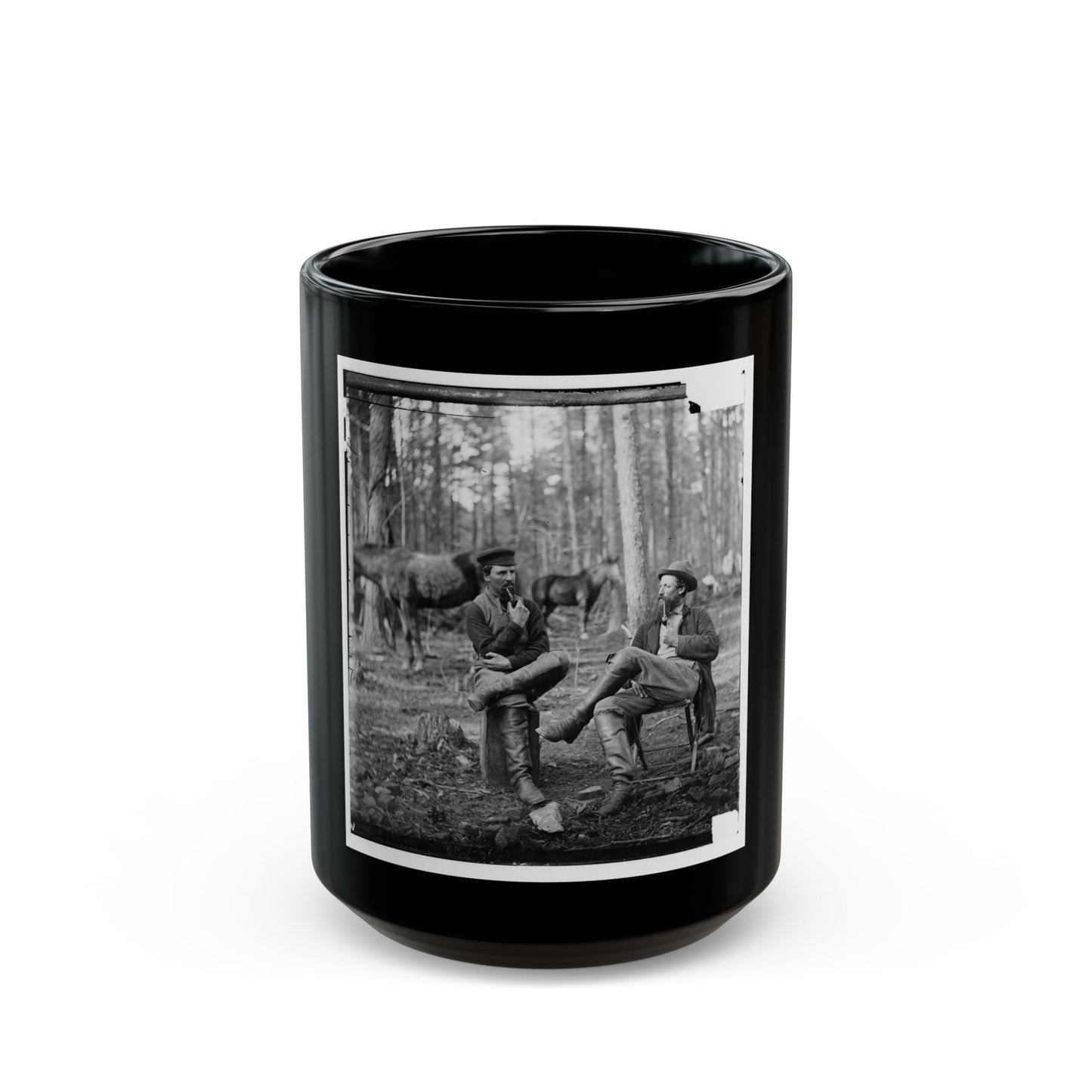 Brandy Station, Virginia. Discussing The Probilities ( ) Of The Next Move (U.S. Civil War) Black Coffee Mug-15oz-The Sticker Space