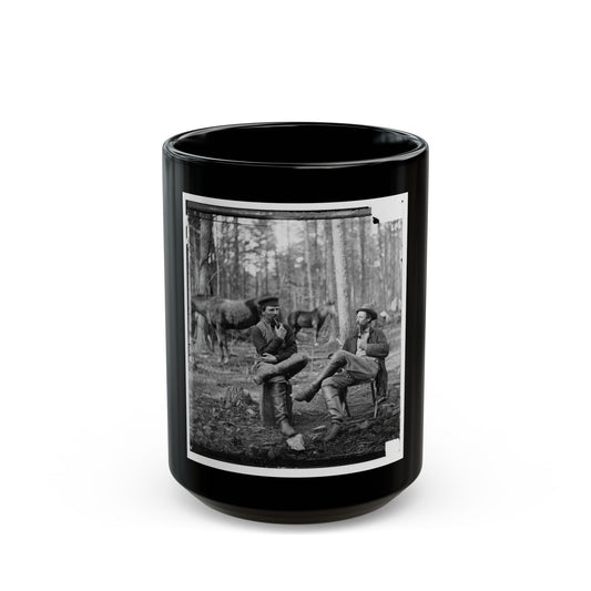 Brandy Station, Virginia. Discussing The Probilities ( ) Of The Next Move (U.S. Civil War) Black Coffee Mug-15oz-The Sticker Space