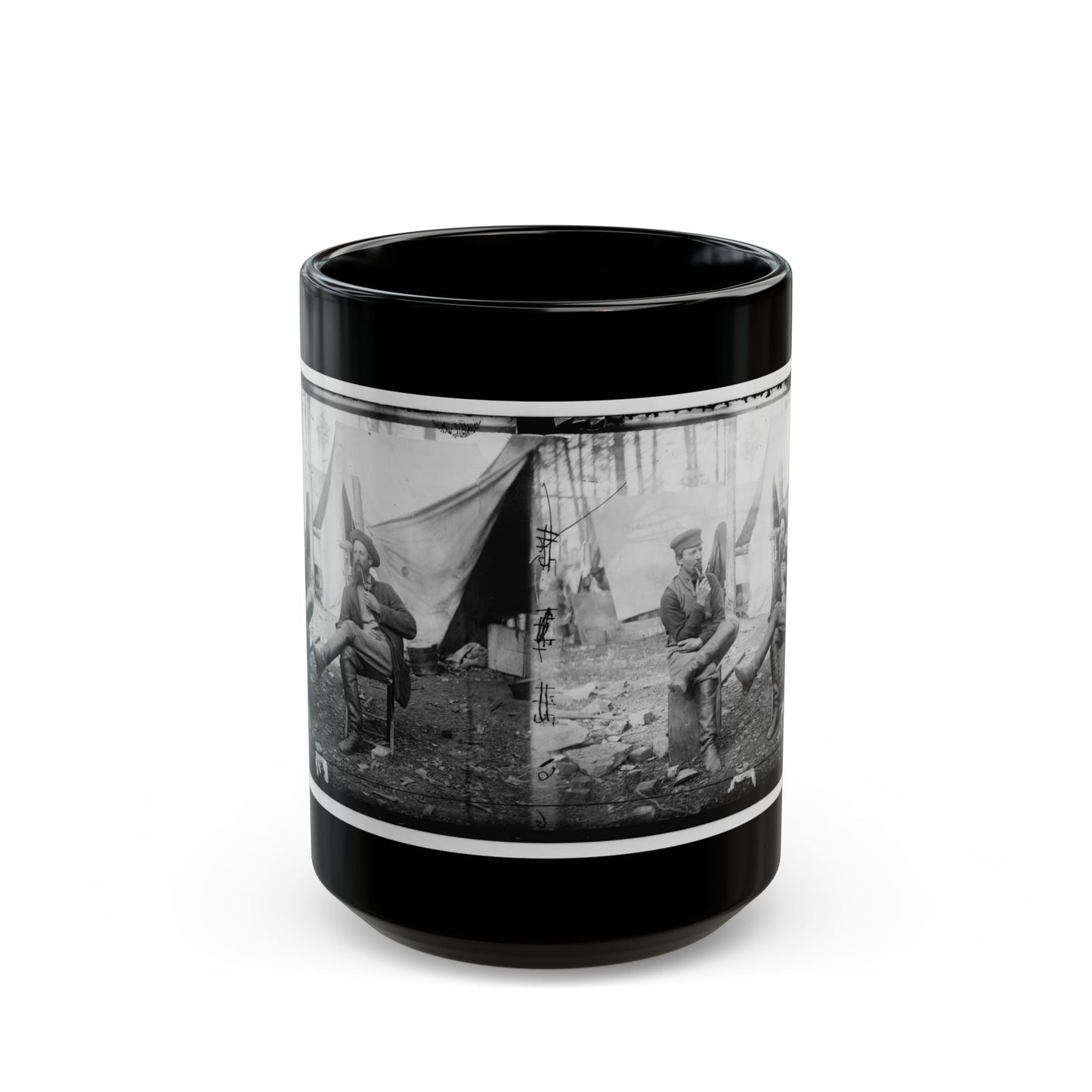 Brandy Station, Virginia. Discussing The Probilities Of The Next Move (U.S. Civil War) Black Coffee Mug-15oz-The Sticker Space