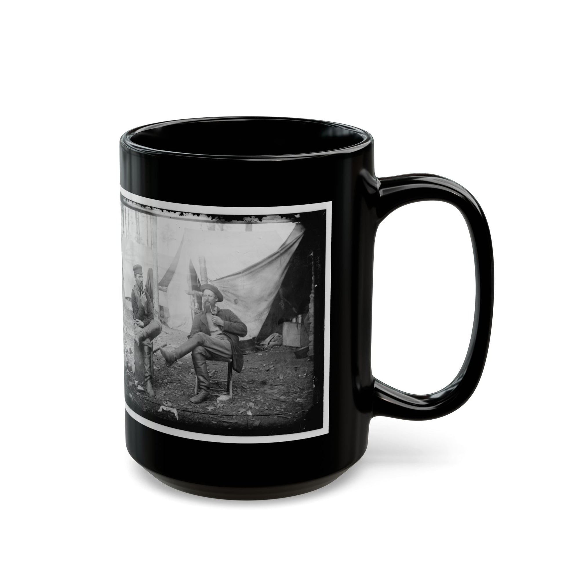 Brandy Station, Virginia. Discussing The Probilities Of The Next Move (U.S. Civil War) Black Coffee Mug-The Sticker Space