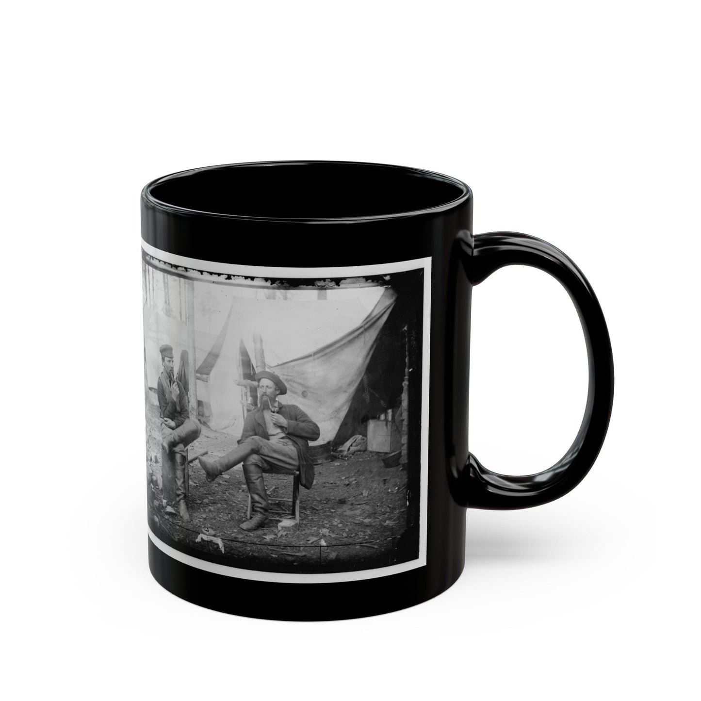 Brandy Station, Virginia. Discussing The Probilities Of The Next Move (U.S. Civil War) Black Coffee Mug-The Sticker Space