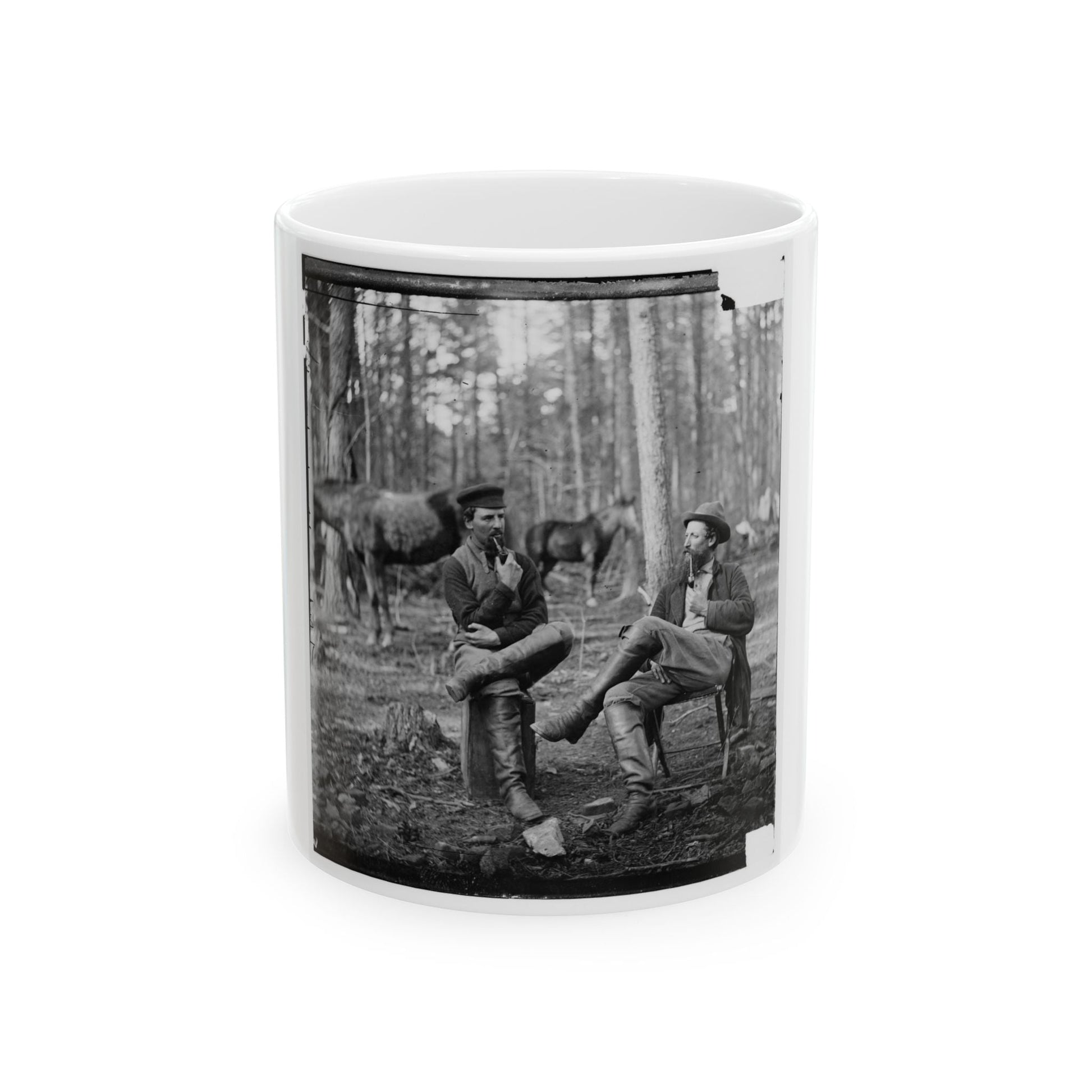 Brandy Station, Virginia. Discussing The Probilities ( ) Of The Next Move (U.S. Civil War) White Coffee Mug-11oz-The Sticker Space