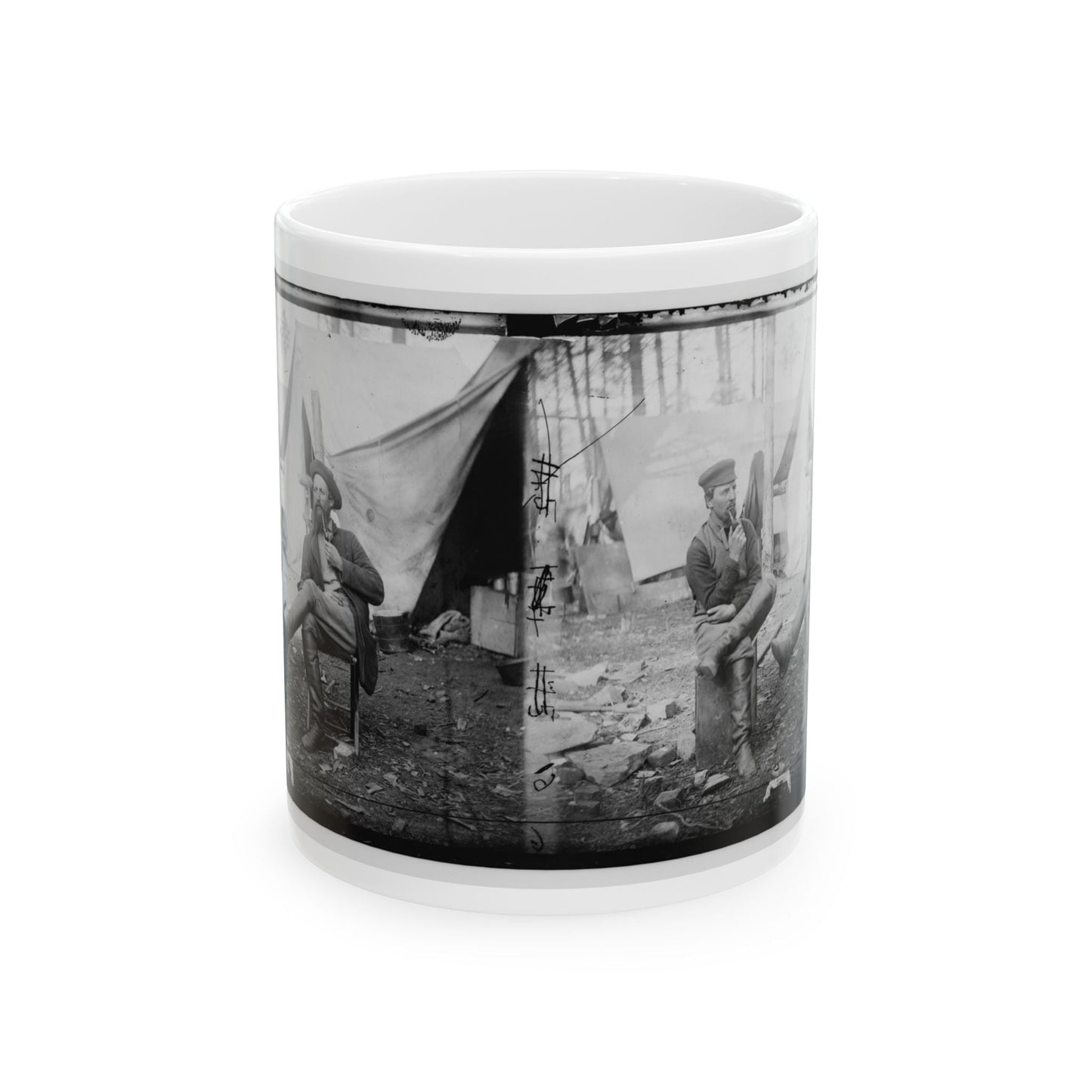 Brandy Station, Virginia. Discussing The Probilities Of The Next Move (U.S. Civil War) White Coffee Mug-11oz-The Sticker Space