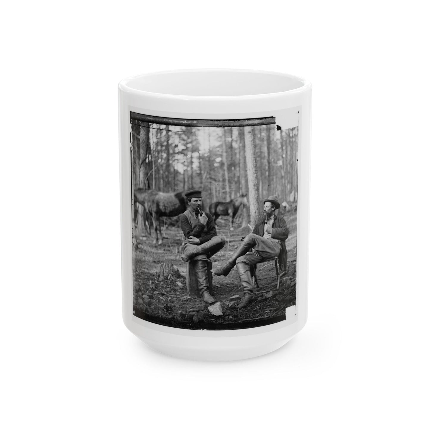 Brandy Station, Virginia. Discussing The Probilities ( ) Of The Next Move (U.S. Civil War) White Coffee Mug-15oz-The Sticker Space